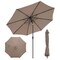 Costway Outdoor Heavy Duty Market Umbrella with Tilt Mechanism Crank Handle 8 Sturdy Ribs Tan
